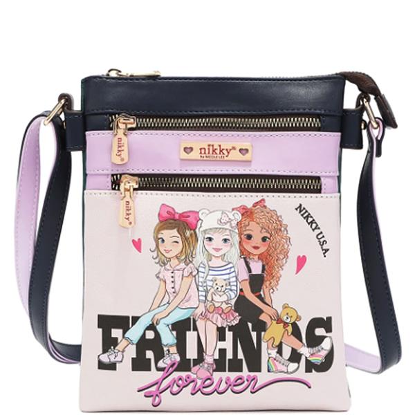 NICOLE LEE NIKKY DOUBLE ZIPPER CROSSBODY HANDBAG
