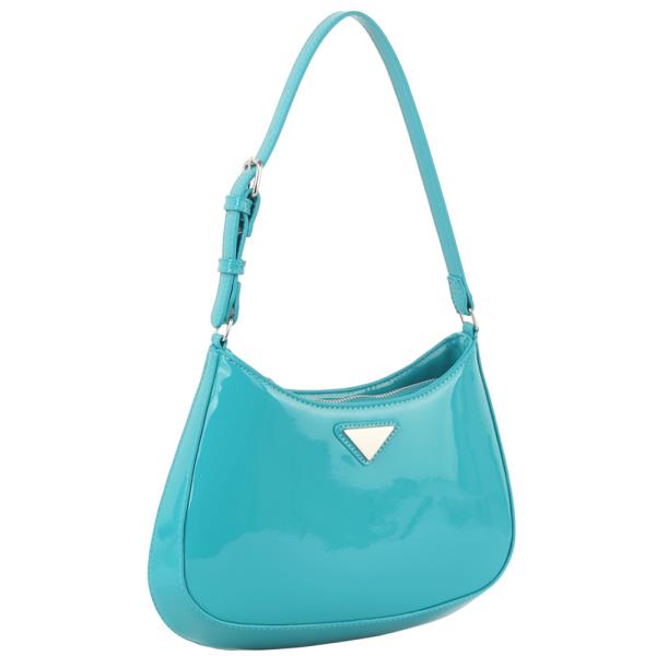 CURVED GLOSSY CHIC SHOULDER BAG