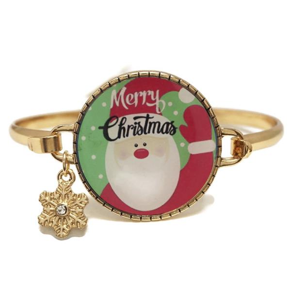 CHRISTMAS SNOWFLAKE WIRE BANGLE BRACELET