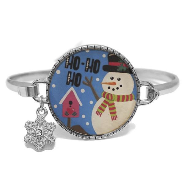 CHRISTMAS SNOWMAN WIRE BANGLE BRACELET