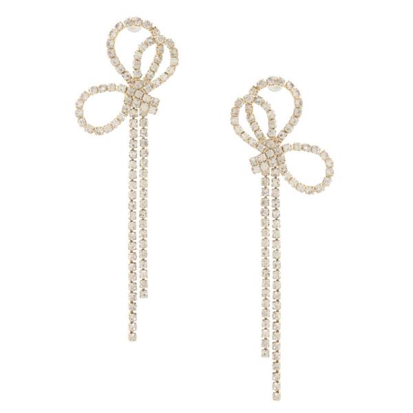 SODAJO RHINESTONE GOLD DIPPED BOW EARRING