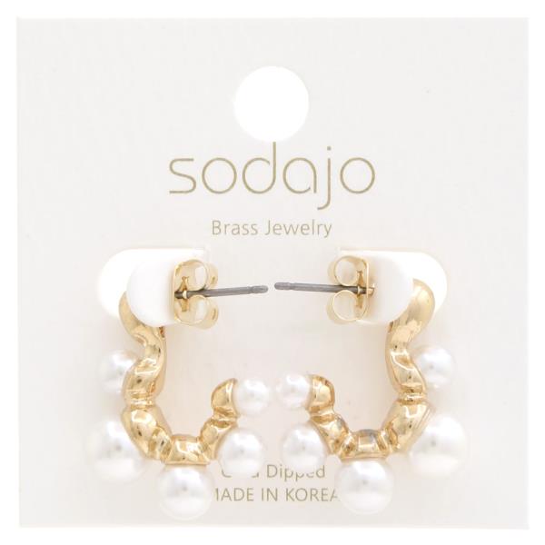 SODAJO PEARL BEAD GOLD DIPPED EARRING