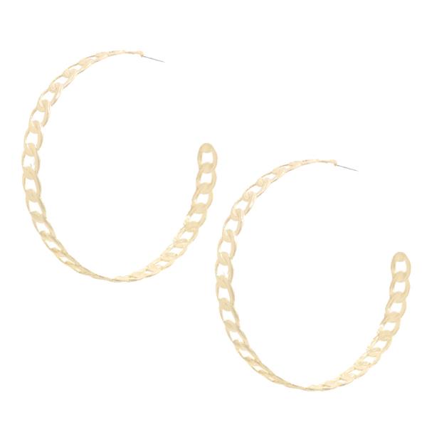 CIRCLE LINK METAL HOOP EARRING