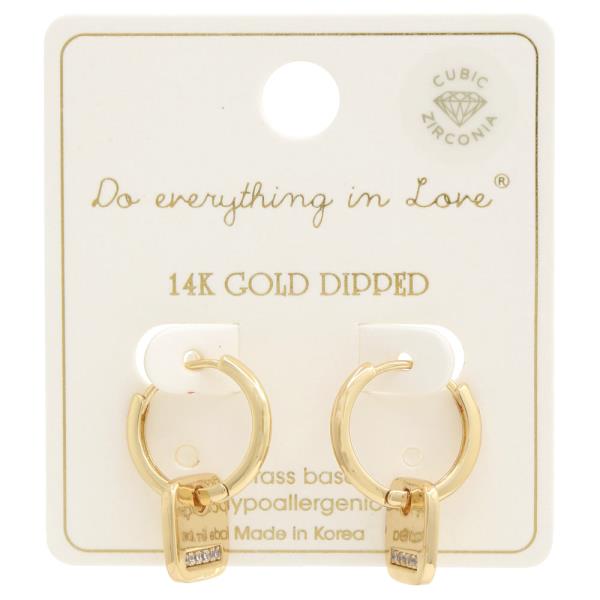 CZ 14K GOLD DIPPED HUGGIE EARRING