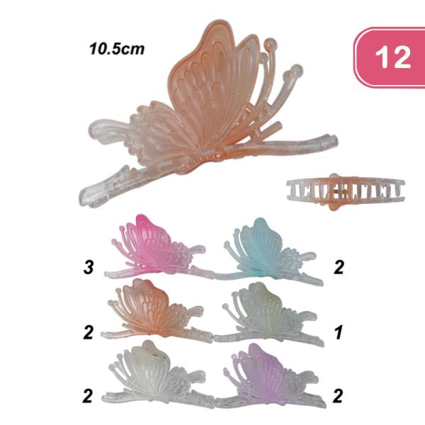 BUTTERFLY HAIR CLIPS (12 UNITS)