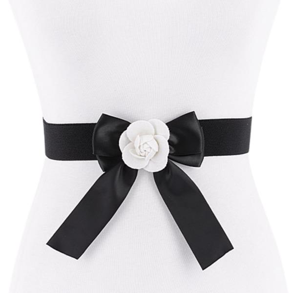 FLOWER SATIN RIBBON ELASTIC BELT