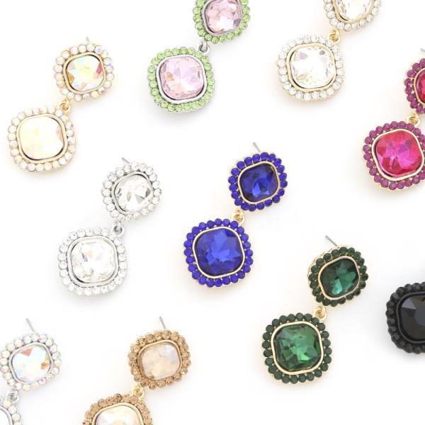 RHINESTONE DANGLE EARRING