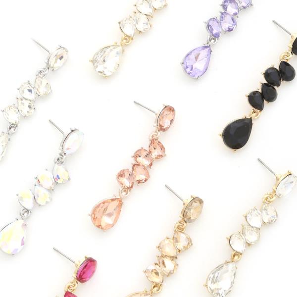 TEARDROP RHINESTONE DANGLE EARRING