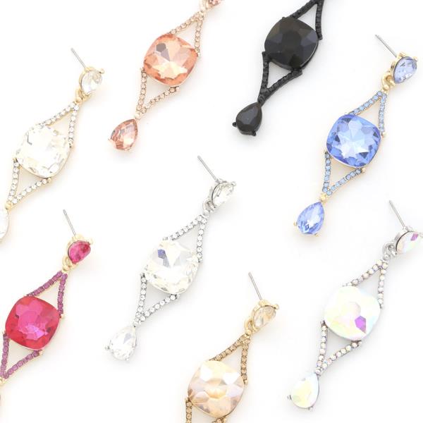 RHINESTONE DANGLE EARRING