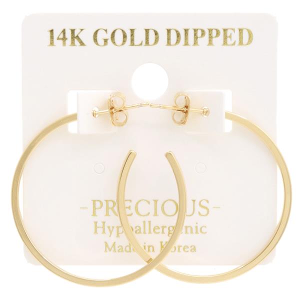 14K GOLD DIPPED HYPOALLERGENIC OPEN HOOP EARRING