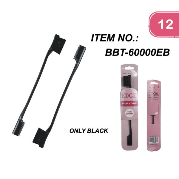 EDGE BRUSH & COMB HARD BRISTLE (12 UNITS)