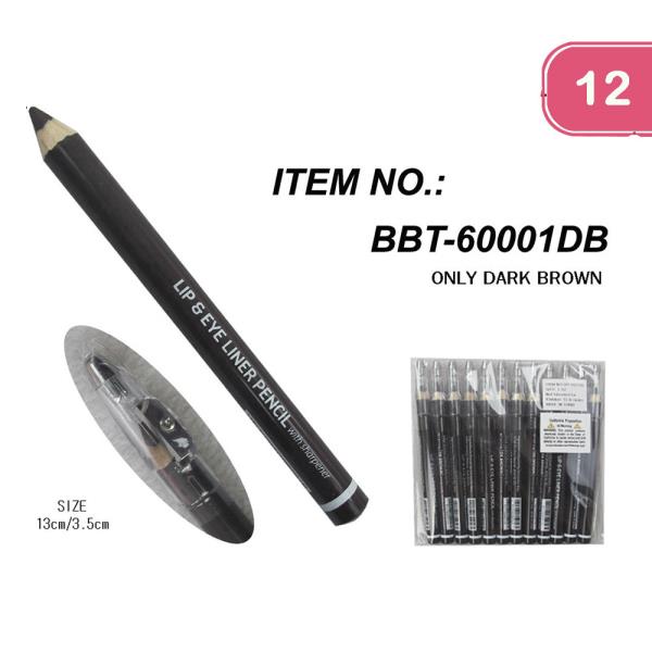 LIP & EYE LINER PENCIL WITH SHARPENER (12 UNITS