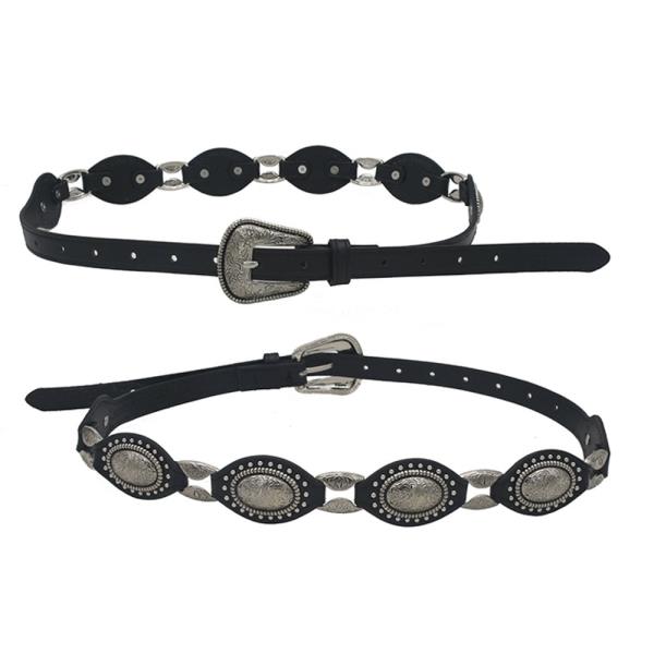 DOTTED SWIRL FLORA CAB ACCENTED WESTERN BELT