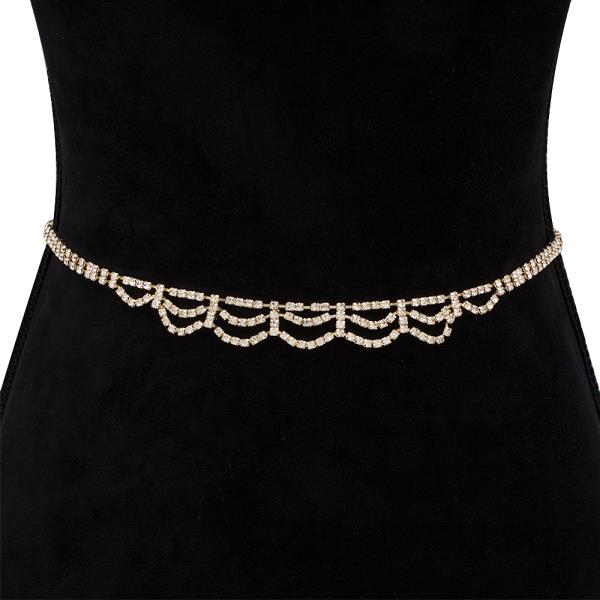 RHINESTONE DROP DESIGN HOOK BELT