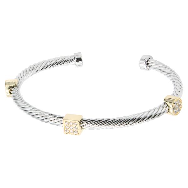2-TONE PLATED CABLE BRACELETS