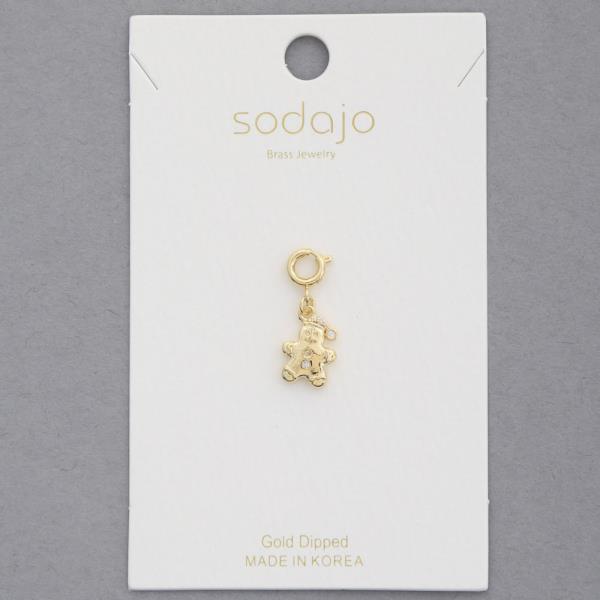 SODAJO GINGERBREAD MAN GOLD DIPPED NECKLACE CHARM