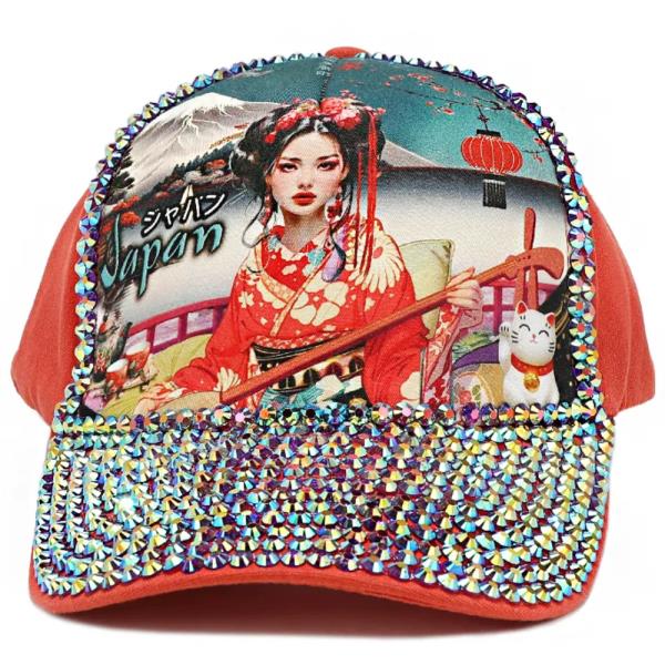 NICOLE LEE RHINESTONE PRINT CAP