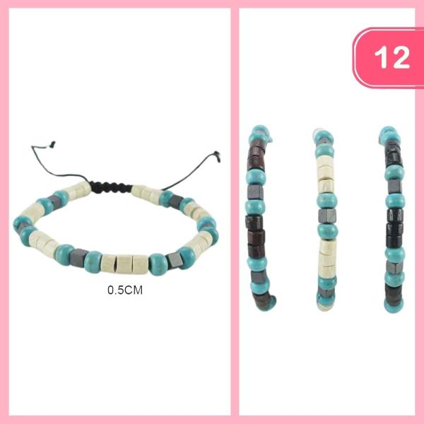 BEADED ADJUSTABLE BRACELET (12 UNITS)