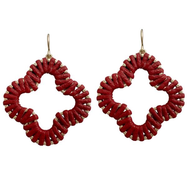 CORD WRAPPED CLOVER DANGLE EARRING