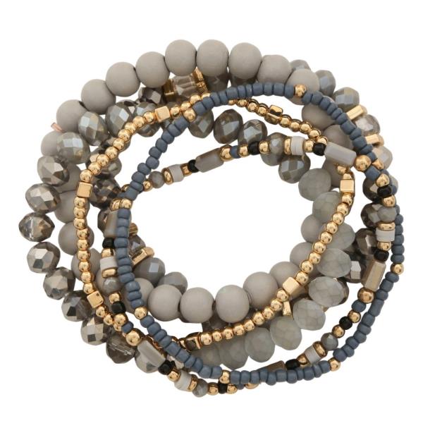 MIX BEAD STRETCH BRACELET SET