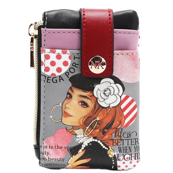 NIKKY BY NICOLE LEE MINI ZIP AND SNAP BUTTON CARD HOLDER