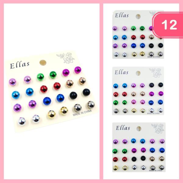 STUD EARRING SET (12 UNITS)