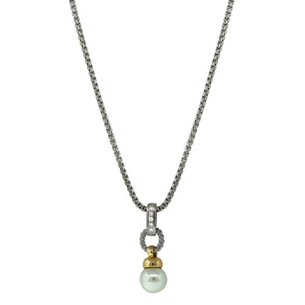 PEARL BEAD METAL NECKLACE