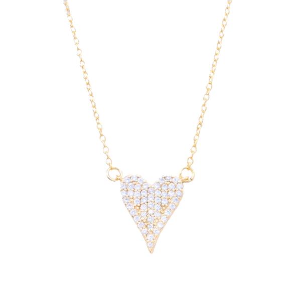 HEART RHINESTONE PENDANT NECKLACE