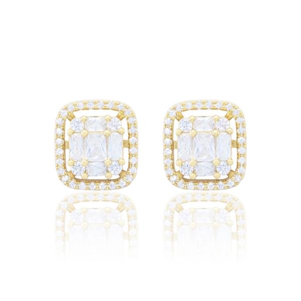 RECTANGLE EMBELLISHED CZ EARRING