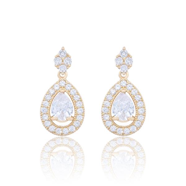 TEARDROP CZ DANGLE EARRING