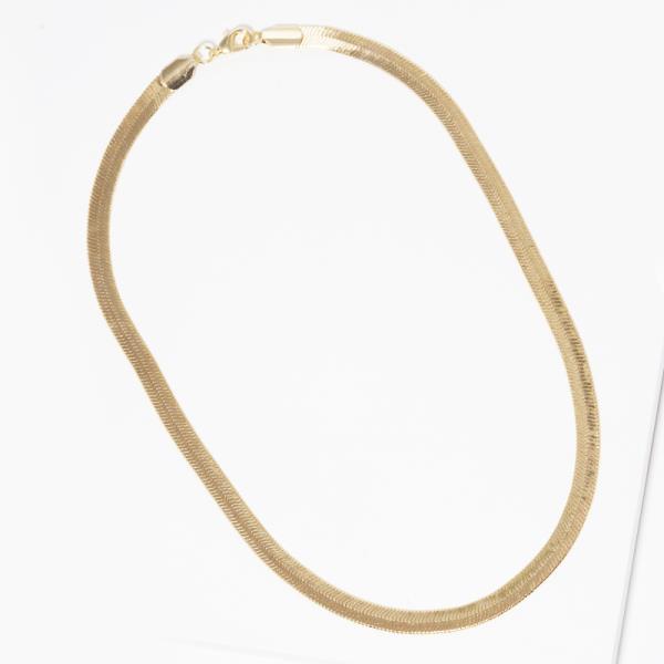 FLAT SNAKE LINK GOLD DIPPED NECKLACE