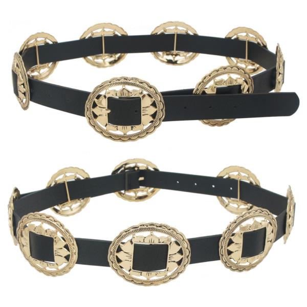 SUNFLOWER CONCHO LINK WASHED PU BELT