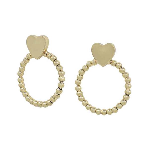 HEART METAL WITH 2MM CCB WIRED WATER RESISTANT POST EARRING