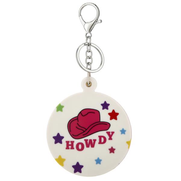 WESTERN HOWDY ROUND MIRROR KEYCHAIN
