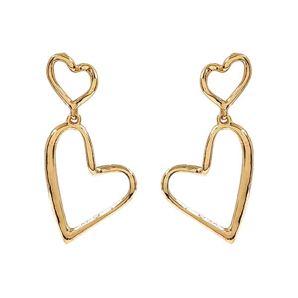 DOUBLE HEART DANGLE EARRING