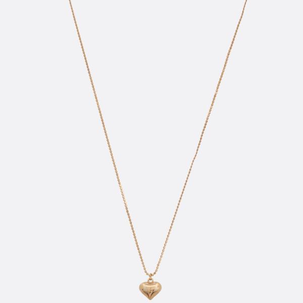 PUFFY HEART CHARM METAL NECKLACE