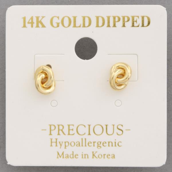 14K GOLD DIPPED KNOT METAL EARRING