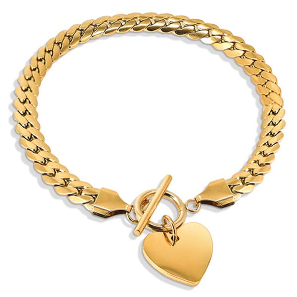STAINLESS STEEL HEART BRACELET