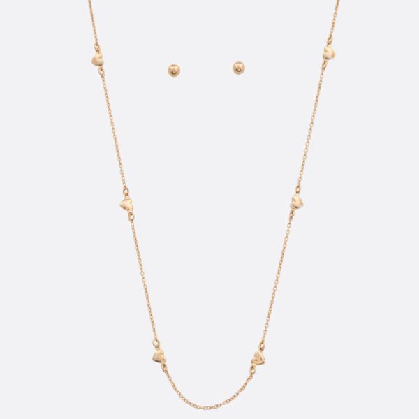DAINTY HEART STATION METAL NECKLACE