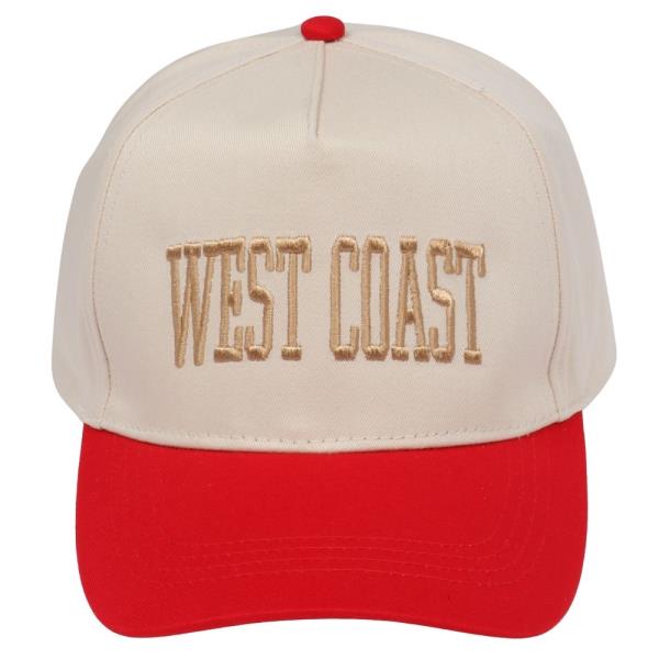 WEST COAST EMB TWO TONE 5 PANEL BASEBALL CAP