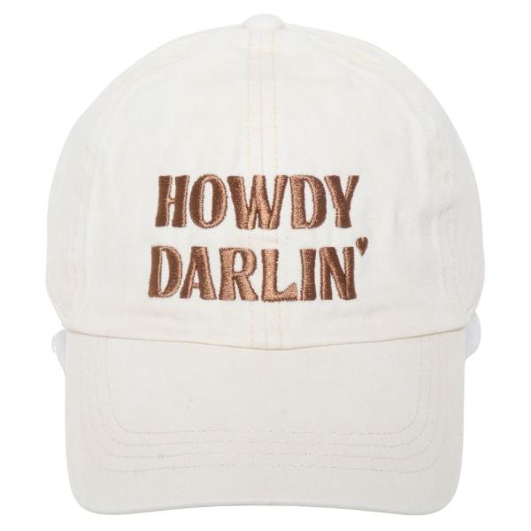HOWDY DARLIN EMBROIDERY PATCH IN DENIM MESH BASEBALL CAP