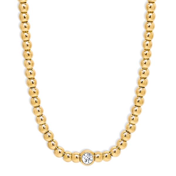 SECRET BOX STAINLESS STEEL CRYSTAL BALL BEAD NECKLACE