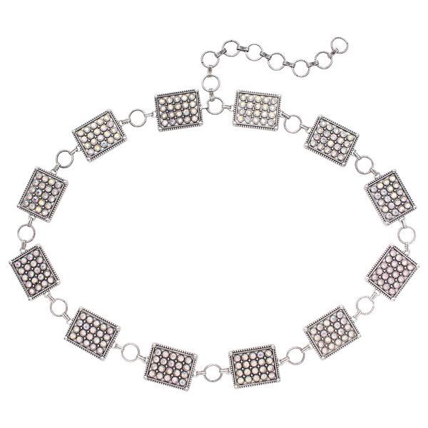 WESTERN STYLE SQUARE METAL CHAIN BELT - SM SIZE