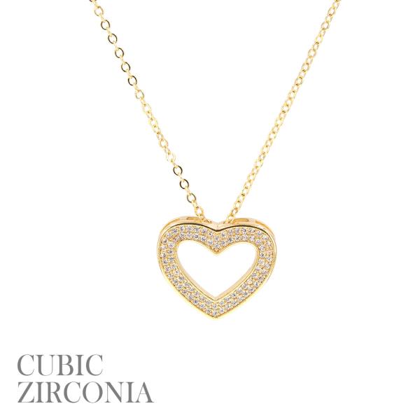 CZ HEART OUTLINE NECKLACE