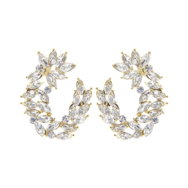 FLOWER TEARDROP OPEN EARRING