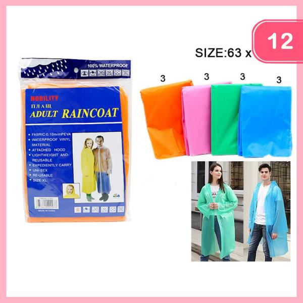 RAINCOAT LIGHTWEIGHT PONCHO (12 UNITS)