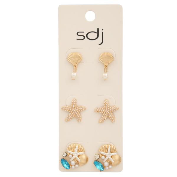 SDJ SEASHELL ASSORTED EARRING SET