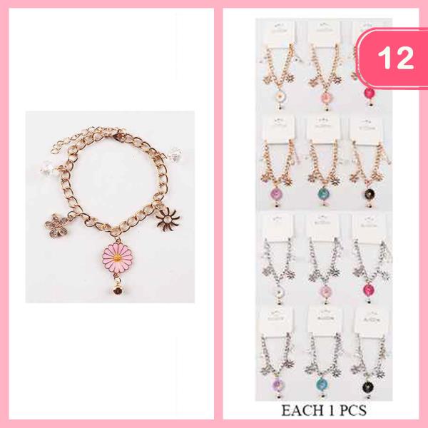 FLOWER & CLOVER BRACELET (12 UNITS)