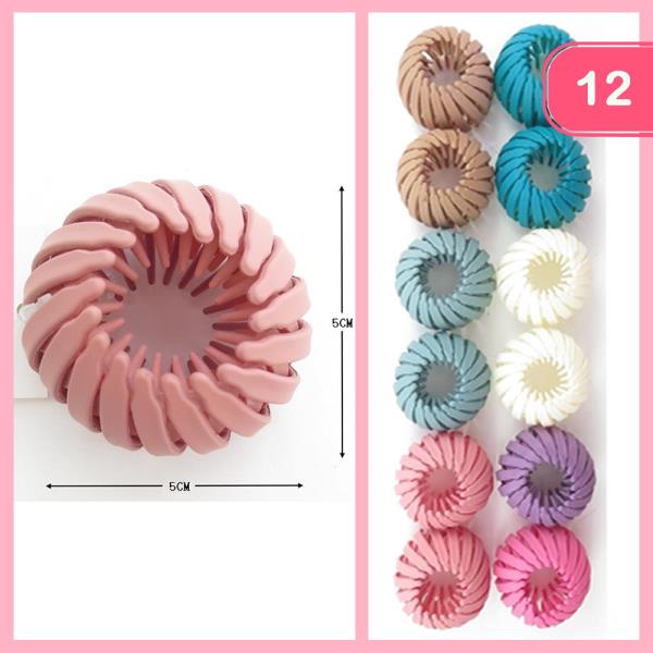 MATTE FINISH ROUND SPIRAL HAIR CLAW (12 UNITS)