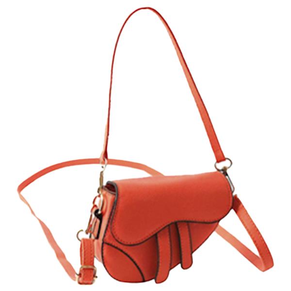 FAUX LEATHER SHOULDER SADDLE BAG